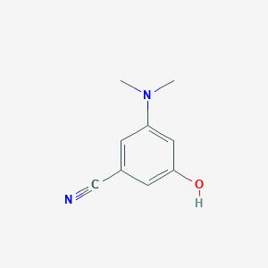 molecular formula C9H10N2O B14826104 3-(Dimethylamino)-5-hydroxybenzonitrile 
