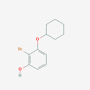 molecular formula C12H15BrO2 B14826121 2-Bromo-3-(cyclohexyloxy)phenol 