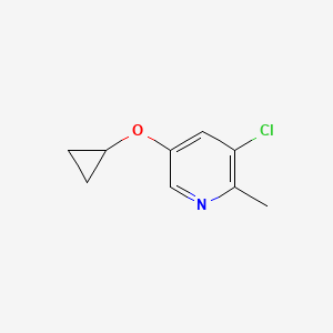 molecular formula C9H10ClNO B14826168 3-Chloro-5-cyclopropoxy-2-methylpyridine 