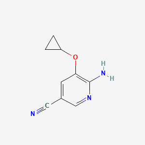 molecular formula C9H9N3O B14826180 6-Amino-5-cyclopropoxynicotinonitrile 