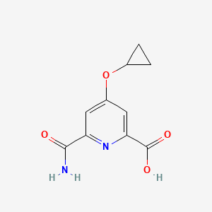 molecular formula C10H10N2O4 B14826330 6-Carbamoyl-4-cyclopropoxypicolinic acid 