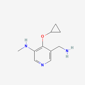 molecular formula C10H15N3O B14826391 5-(Aminomethyl)-4-cyclopropoxy-N-methylpyridin-3-amine 