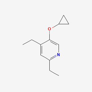 molecular formula C12H17NO B14826435 5-Cyclopropoxy-2,4-diethylpyridine 