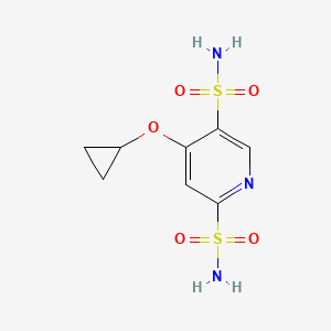 molecular formula C8H11N3O5S2 B14826476 4-Cyclopropoxypyridine-2,5-disulfonamide 