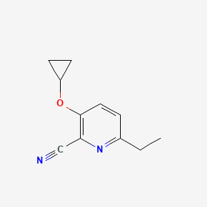 molecular formula C11H12N2O B14826510 3-Cyclopropoxy-6-ethylpicolinonitrile 