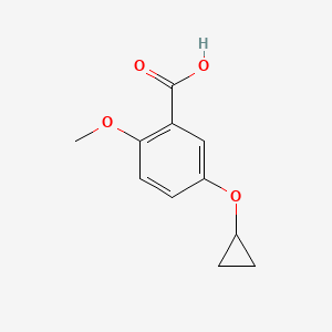 molecular formula C11H12O4 B14826552 5-Cyclopropoxy-2-methoxybenzoic acid 