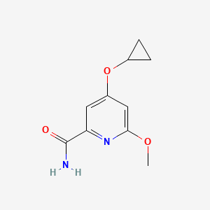 molecular formula C10H12N2O3 B14826563 4-Cyclopropoxy-6-methoxypicolinamide 