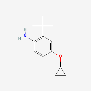 molecular formula C13H19NO B14826626 2-Tert-butyl-4-cyclopropoxyaniline 