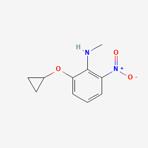 molecular formula C10H12N2O3 B14826742 2-Cyclopropoxy-N-methyl-6-nitroaniline 