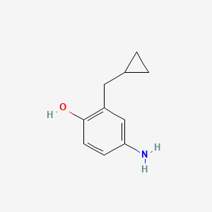 molecular formula C10H13NO B14826789 4-Amino-2-(cyclopropylmethyl)phenol 