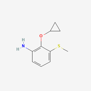 molecular formula C10H13NOS B14826795 2-Cyclopropoxy-3-(methylthio)aniline 