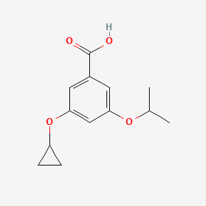 molecular formula C13H16O4 B14826798 3-Cyclopropoxy-5-isopropoxybenzoic acid 