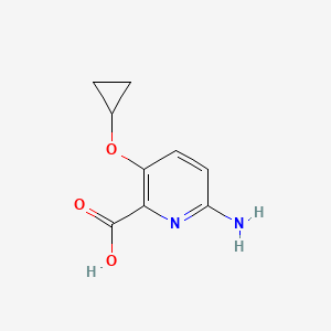 molecular formula C9H10N2O3 B14826808 6-Amino-3-cyclopropoxypicolinic acid 