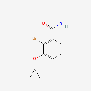 molecular formula C11H12BrNO2 B14827002 2-Bromo-3-cyclopropoxy-N-methylbenzamide 