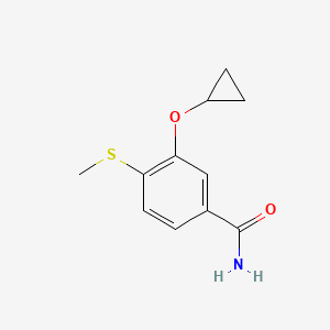 molecular formula C11H13NO2S B14827024 3-Cyclopropoxy-4-(methylthio)benzamide 