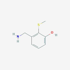 molecular formula C8H11NOS B14827025 3-(Aminomethyl)-2-(methylsulfanyl)phenol 