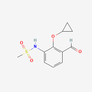 molecular formula C11H13NO4S B14827027 N-(2-Cyclopropoxy-3-formylphenyl)methanesulfonamide 