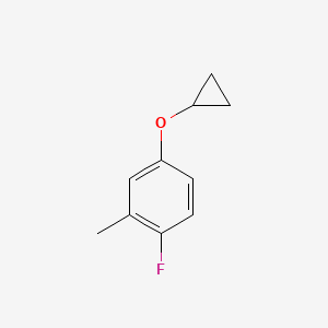 molecular formula C10H11FO B14827094 4-Cyclopropoxy-1-fluoro-2-methylbenzene 