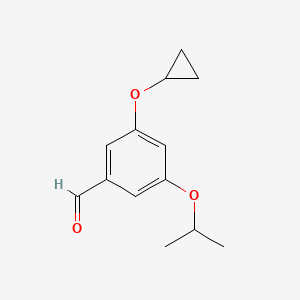molecular formula C13H16O3 B14827106 3-Cyclopropoxy-5-isopropoxybenzaldehyde 