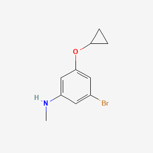 molecular formula C10H12BrNO B14827241 3-Bromo-5-cyclopropoxy-N-methylaniline 