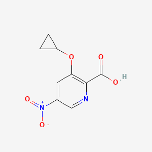 molecular formula C9H8N2O5 B14827261 3-Cyclopropoxy-5-nitropicolinic acid 