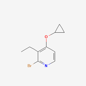 molecular formula C10H12BrNO B14827303 2-Bromo-4-cyclopropoxy-3-ethylpyridine 