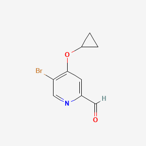molecular formula C9H8BrNO2 B14827355 5-Bromo-4-cyclopropoxypicolinaldehyde 