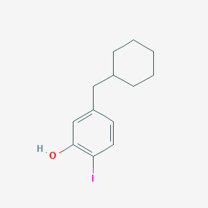 molecular formula C13H17IO B14827374 5-(Cyclohexylmethyl)-2-iodophenol 