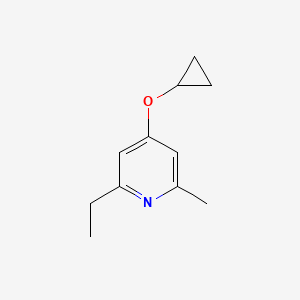 molecular formula C11H15NO B14827383 4-Cyclopropoxy-2-ethyl-6-methylpyridine 