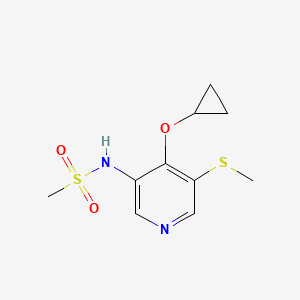 molecular formula C10H14N2O3S2 B14827399 N-(4-Cyclopropoxy-5-(methylthio)pyridin-3-YL)methanesulfonamide 