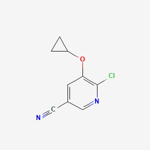 molecular formula C9H7ClN2O B14827441 6-Chloro-5-cyclopropoxynicotinonitrile 