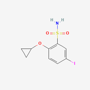 molecular formula C9H10INO3S B14827450 2-Cyclopropoxy-5-iodobenzenesulfonamide 