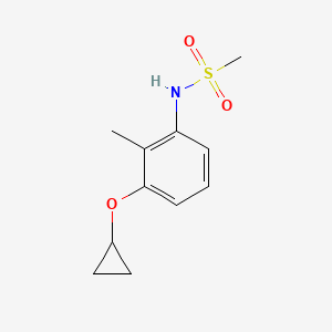 molecular formula C11H15NO3S B14827466 N-(3-Cyclopropoxy-2-methylphenyl)methanesulfonamide 