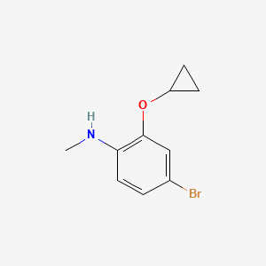 molecular formula C10H12BrNO B14827533 4-Bromo-2-cyclopropoxy-N-methylaniline 