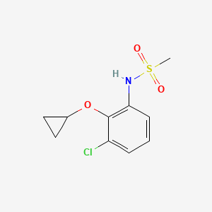 molecular formula C10H12ClNO3S B14827570 N-(3-Chloro-2-cyclopropoxyphenyl)methanesulfonamide 