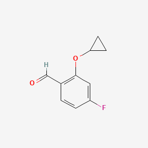 molecular formula C10H9FO2 B14827604 2-Cyclopropoxy-4-fluorobenzaldehyde 