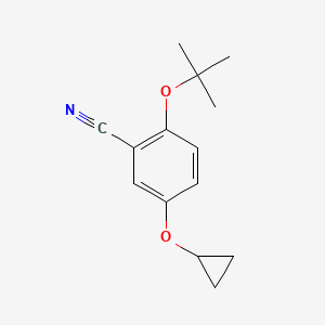 molecular formula C14H17NO2 B14827667 2-Tert-butoxy-5-cyclopropoxybenzonitrile 