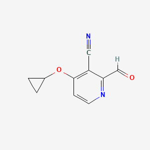 molecular formula C10H8N2O2 B14827670 4-Cyclopropoxy-2-formylnicotinonitrile 