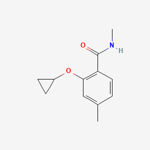 molecular formula C12H15NO2 B14827675 2-Cyclopropoxy-N,4-dimethylbenzamide 