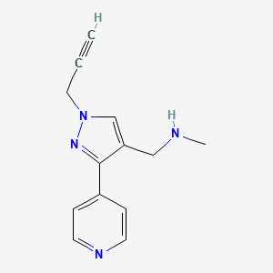 molecular formula C13H14N4 B1482776 N-methyl-1-(1-(prop-2-yn-1-yl)-3-(pyridin-4-yl)-1H-pyrazol-4-yl)methanamine CAS No. 2098138-23-7