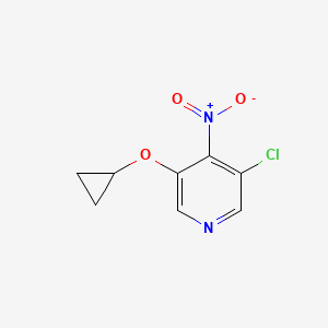molecular formula C8H7ClN2O3 B14827846 3-Chloro-5-cyclopropoxy-4-nitropyridine 
