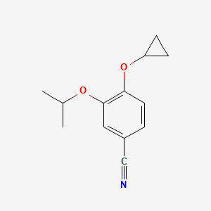 molecular formula C13H15NO2 B14827867 4-Cyclopropoxy-3-isopropoxybenzonitrile 