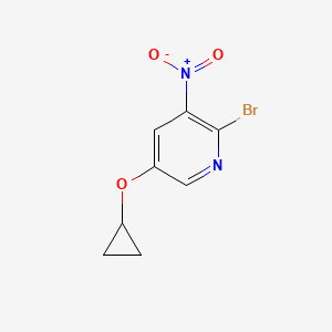 molecular formula C8H7BrN2O3 B14827882 2-Bromo-5-cyclopropoxy-3-nitropyridine 