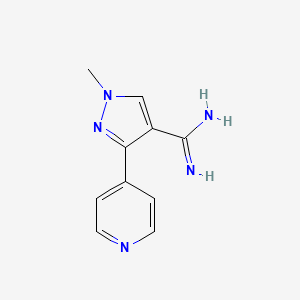 1-methyl-3-(pyridin-4-yl)-1H-pyrazole-4-carboximidamide