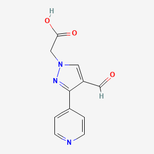 2-(4-formyl-3-(pyridin-4-yl)-1H-pyrazol-1-yl)acetic acid