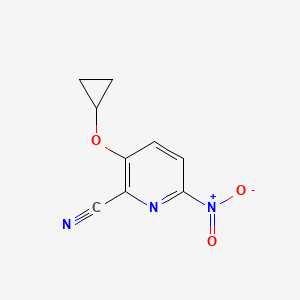 molecular formula C9H7N3O3 B14827980 3-Cyclopropoxy-6-nitropicolinonitrile 