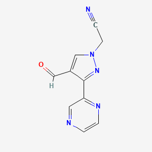 2-(4-formyl-3-(pyrazin-2-yl)-1H-pyrazol-1-yl)acetonitrile