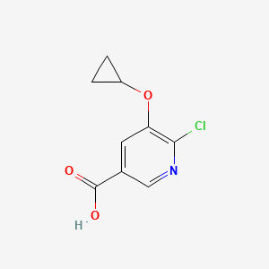 molecular formula C9H8ClNO3 B14828001 6-Chloro-5-cyclopropoxynicotinic acid 