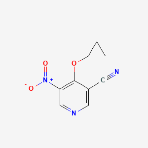 molecular formula C9H7N3O3 B14828021 4-Cyclopropoxy-5-nitronicotinonitrile 