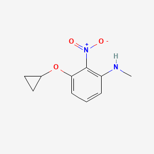 molecular formula C10H12N2O3 B14828069 3-Cyclopropoxy-N-methyl-2-nitroaniline 